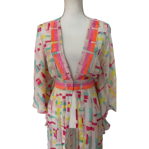 TAJ Sequin kaftan beach cover resort wear Size Small‎ - Picture 4 of 10